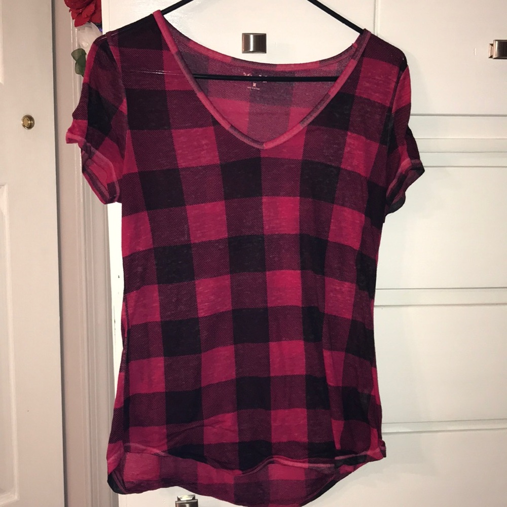 Plaid Sheer Top